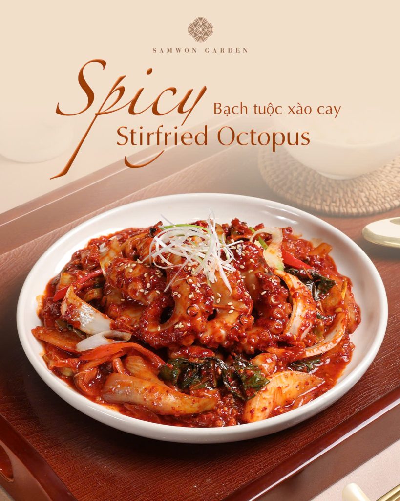 bạch tuộc xào cay